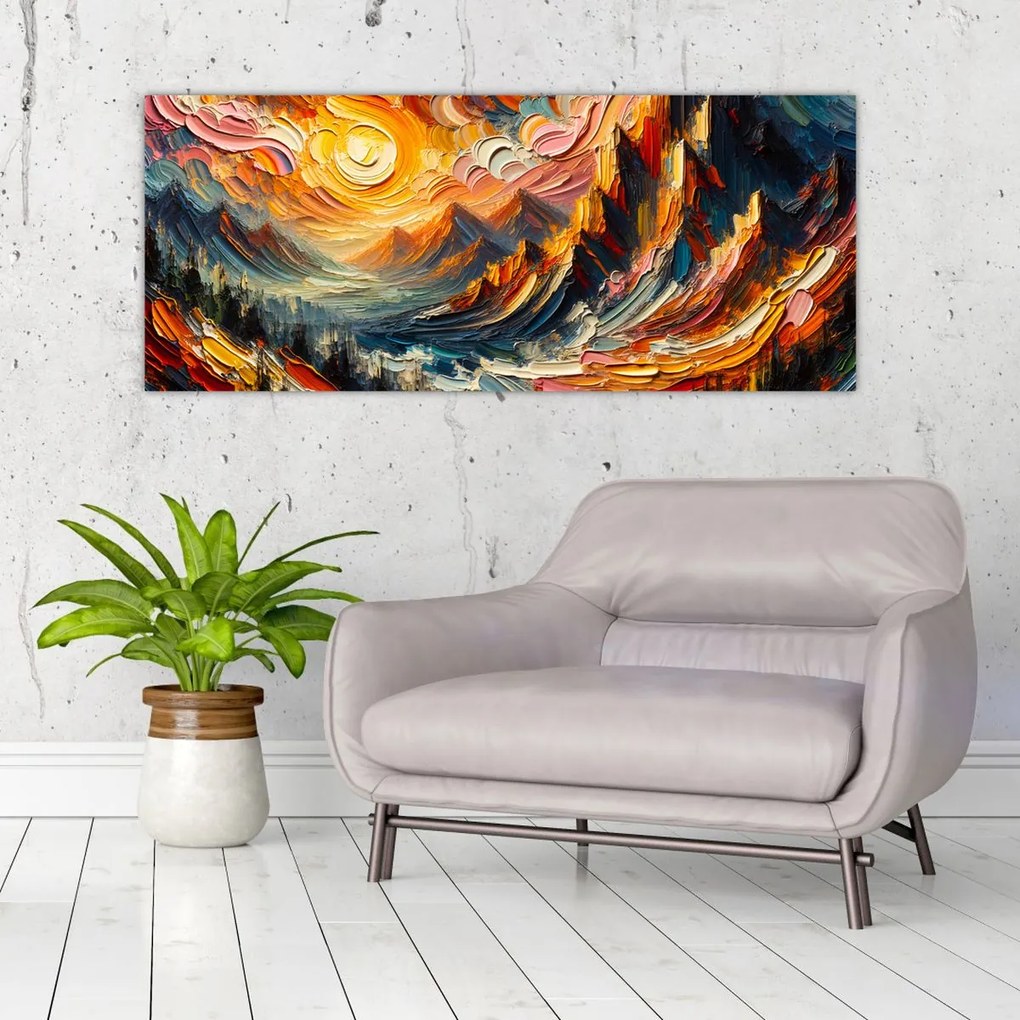 Tablou - Munte acoperit de soare (120x50 cm)