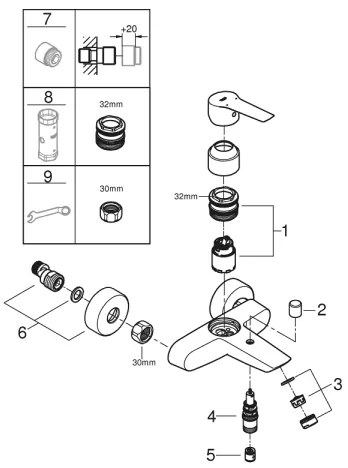 GROHE 242062432 - Baterie de cadă START DN 15, neagră