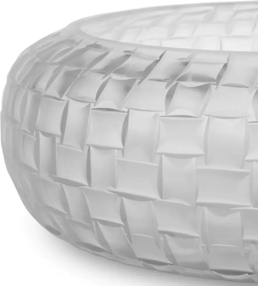 Vas decorativ design LUX realizat manual din sticla Varese frosted