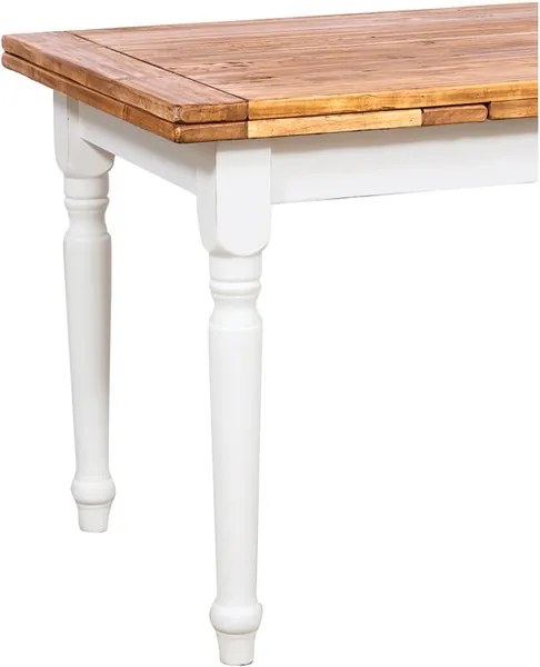 Masa extensibila, L120(210) 80 H80 cm, alb antic natur, lemn masiv