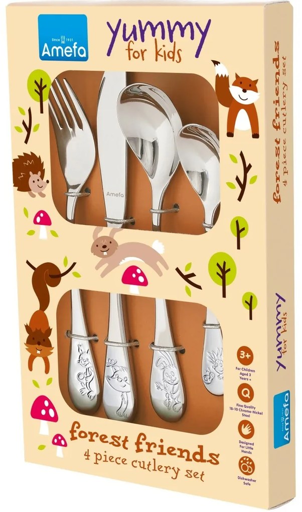 Amefa Set de 4 tacâmuri pentru copii Forest Friends
