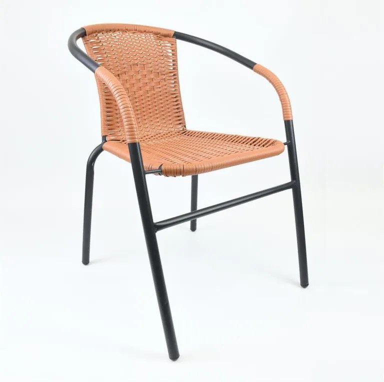 Scaun bistro de grădină, stivuibil, gri/natural