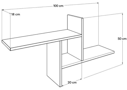 Poliță de perete maro 50x100 cm