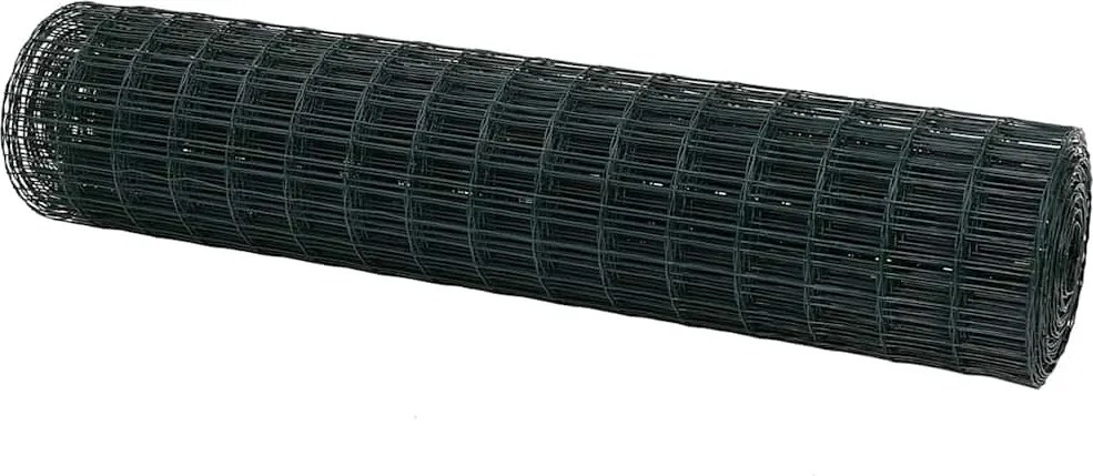 vidaXL Gard Euro Verde 1,2 x 25 m Fier acoperit cu PVC