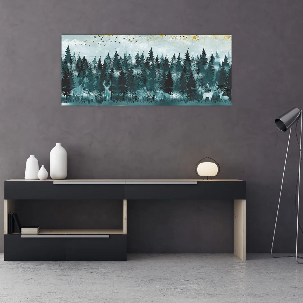 Tablou - Animale din pădure (120x50 cm)