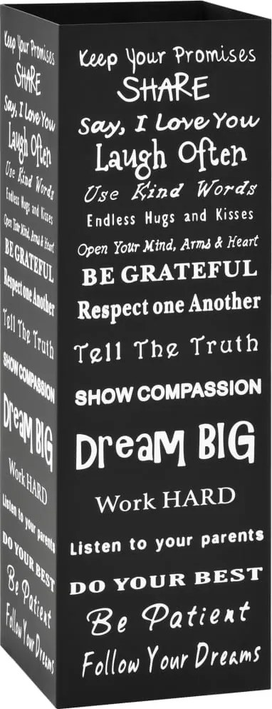 vidaXL Suport de umbrele, cu text, oțel, negru