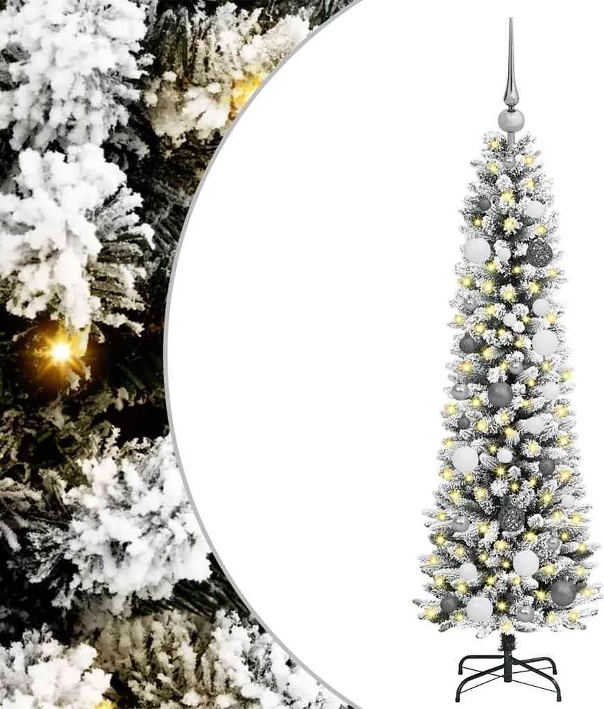 vidaXL Brad de Crăciun artificial Alb 150 cm PVC și metal și plastic