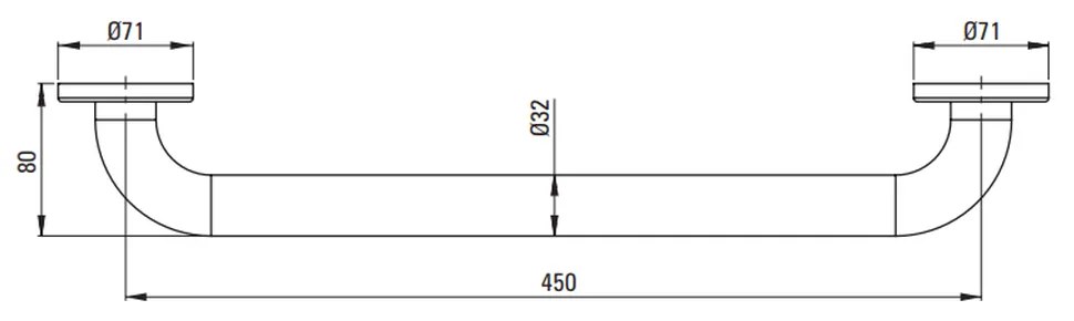 Bara de sustinere 45 cm Deante Lehnen 2 crom lucios 450 mm