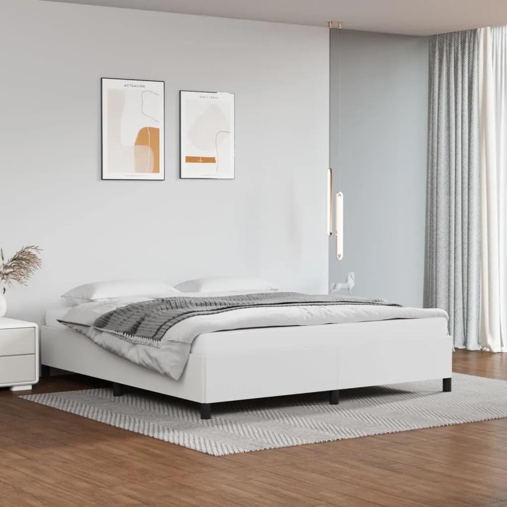 347264 vidaXL Cadru de pat, alb, 180x200 cm, piele ecologică