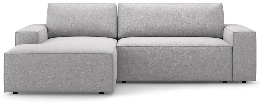 Colțar gri deschis extensibil cu tapițerie din țesătură bouclé (cu colț pe partea stângă ) Jodie – Micadoni Home