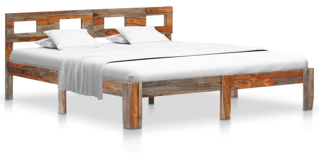288416 vidaXL Cadru de pat, 140 x 200 cm, lemn masiv de sheesham
