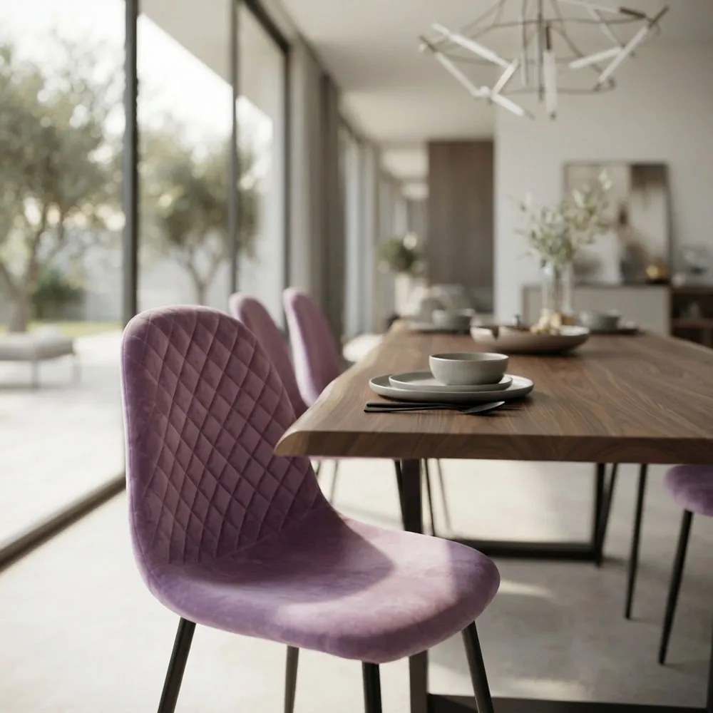 Scaun de bucatarie din catifea BUC 237X mov