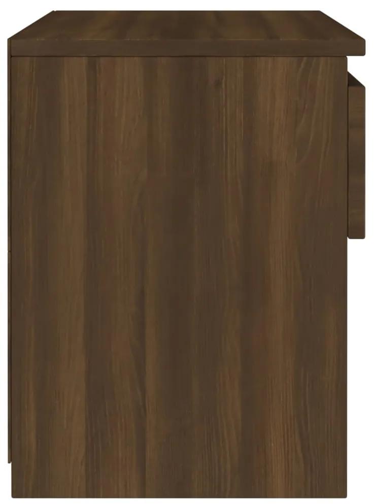 Noptiere, 2 buc., stejar maro, 40x30x39 cm, lemn prelucrat 2, Stejar brun