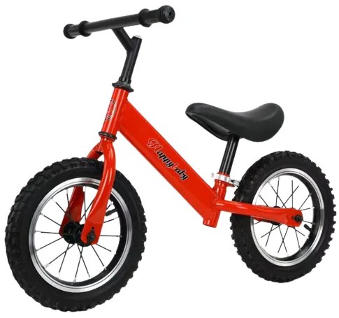 Bicicleta fara pedale, 12", Antrenament echilbru, 2 - 5 ani, Rosu, Roti cauciuc
