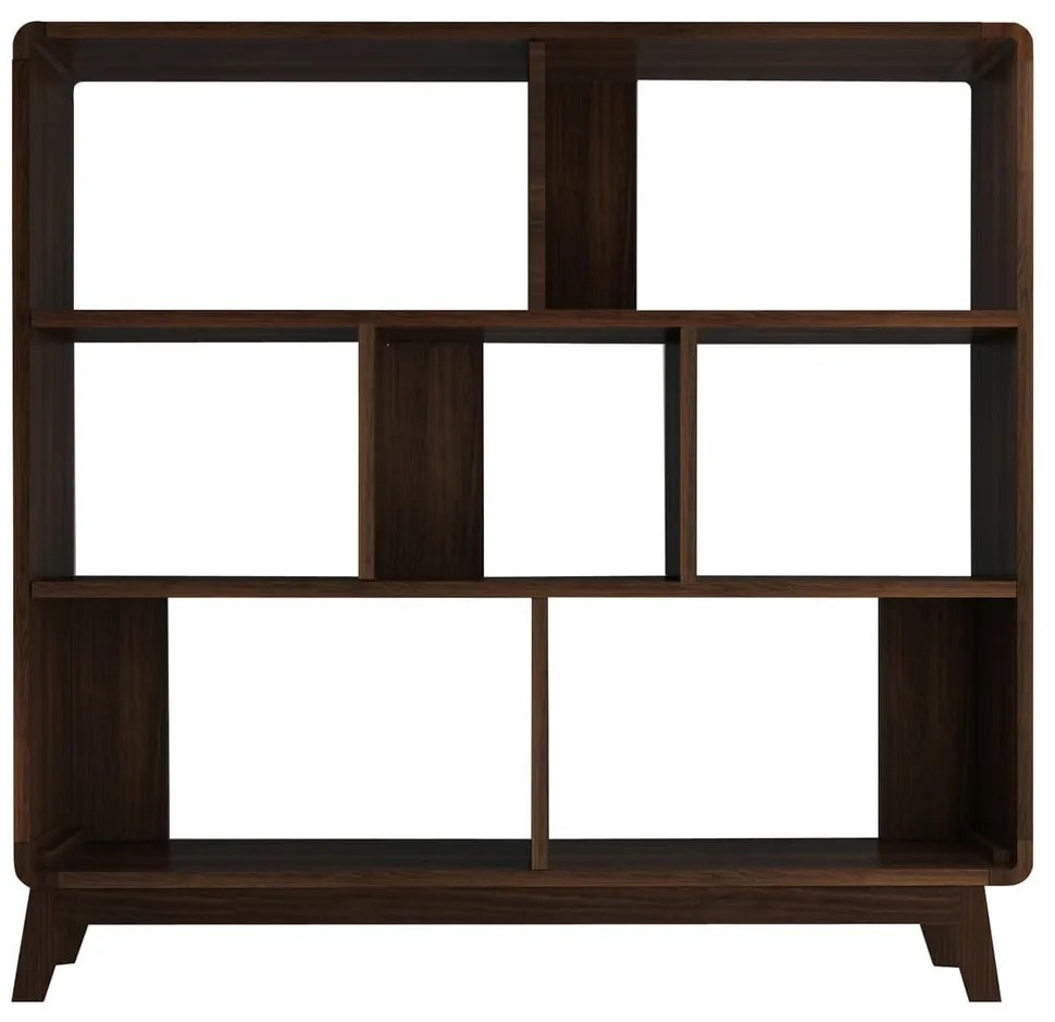 Bibliotecă în culoare naturală cu aspect de lemn de nuc 122x126 cm Cassie - Støraa