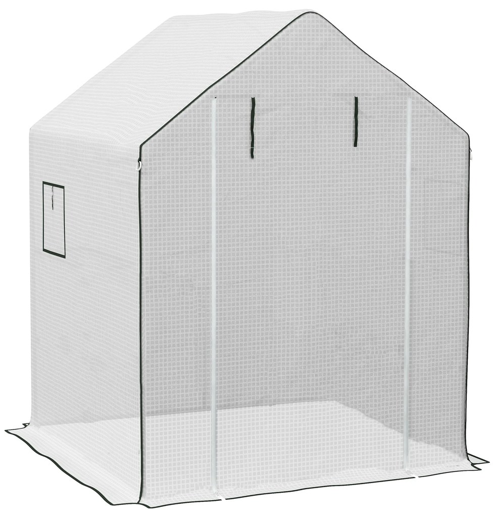 Outsunny Husă de înlocuire pentru seră de grădină 140 x 143 x 190 cm cu fereastră și ușă cu fermoar anti-UV | Aosom Romania