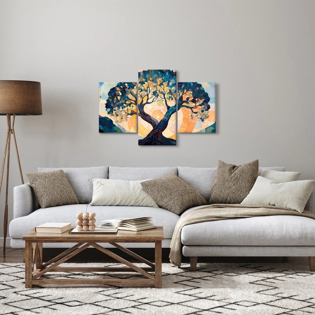 Tablou – Mozaic – soare și arbore II. (90x60 cm)