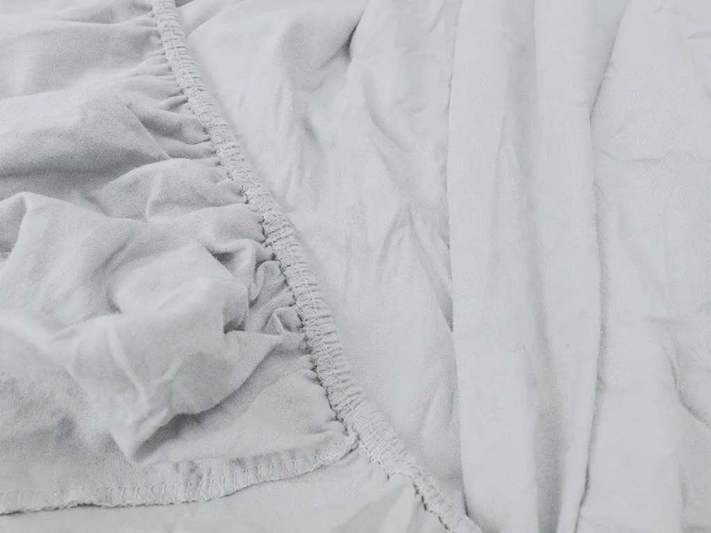 Cearsaf jersey cu lycra argintiu 90 x 200 cm