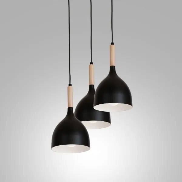 Lustră pe cablu NOAK WOOD 3xE27/60W/230V