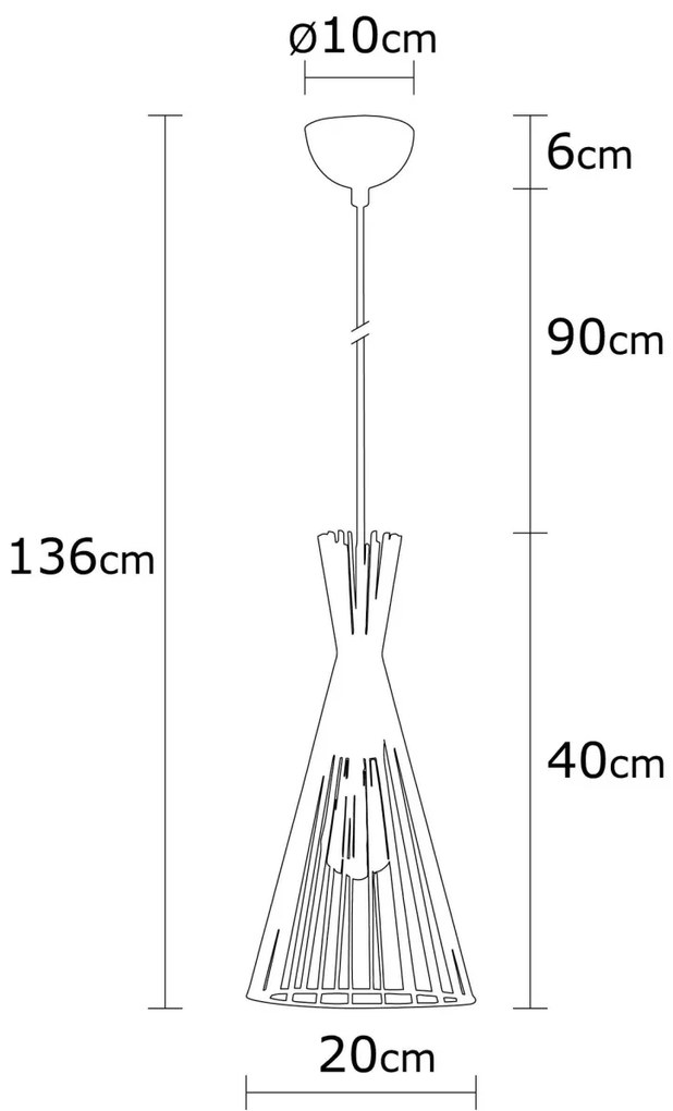 Lustra Mezopotamya Auriu 20x20x136 cm