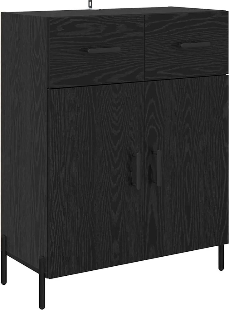 vidaXL Bufet cu sertar Stejar Negru 69,5 x 34 x 90 cm Lemn compozit