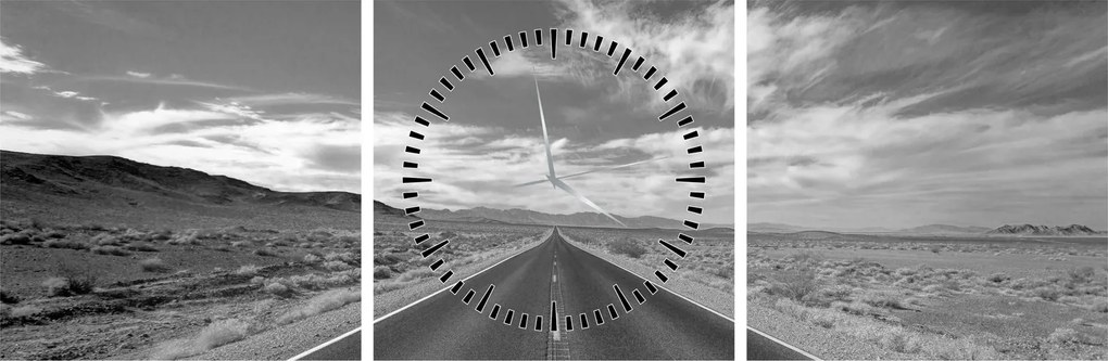 Tabloul cu autostrada (cu ceas) (90x30 cm)