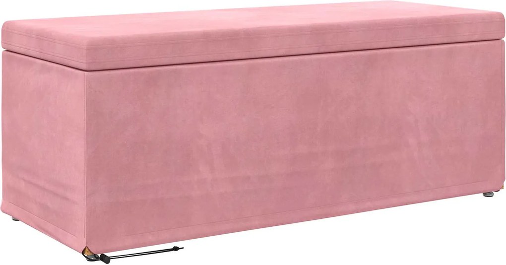 vidaXL Taburet Roz 101 x 41 x 40 cm Catifea și lemn stratificat