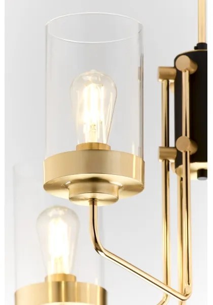 Jupiter 2089 - Lustră pe tijă RAMIREZ, 6xE27/15W/230V, auriu/negru