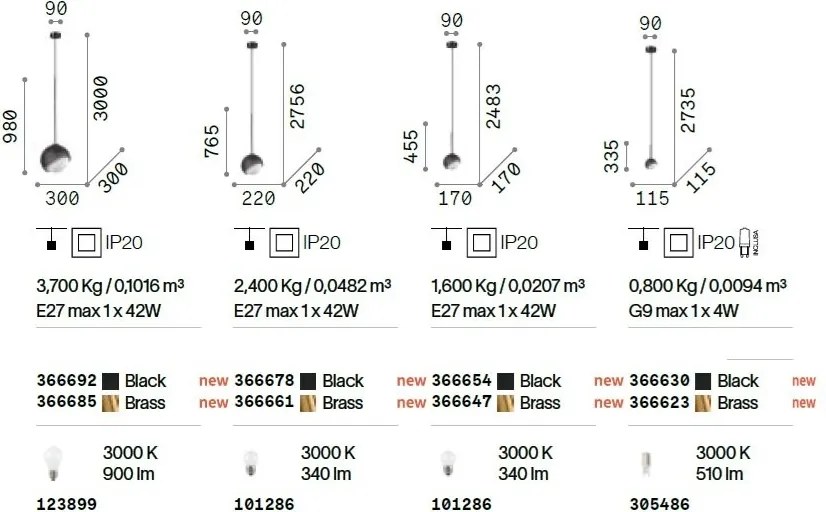 Pendul modern BLOOM SP1 D17 OTTONE