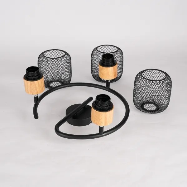 Brilagi - Spot BASKLITE 3xE27/15W/230V lemn/negru