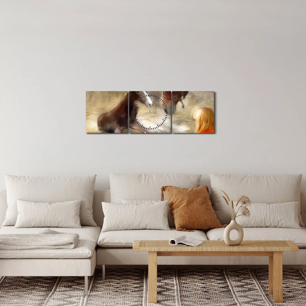 Tablou - Bine ai venit, căluțul mic (cu ceas) (90x30 cm)
