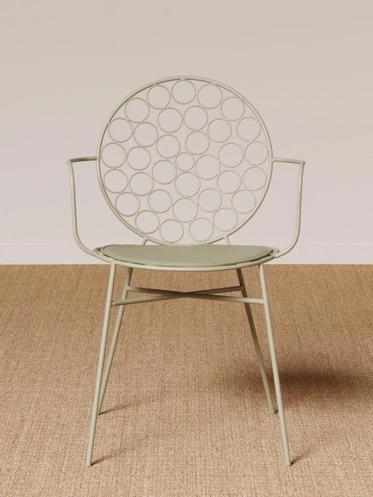Scaun de exterior, verde, din metal, Bubble