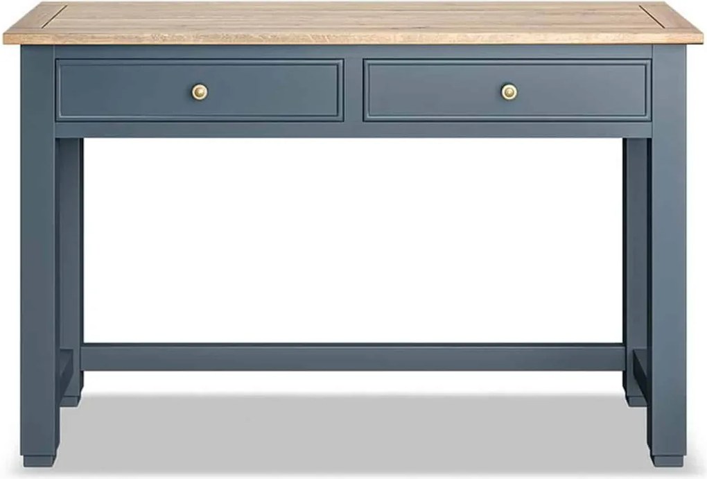 Masă lemn masiv natur de Perete Richmond Albastru/, 130 × 45 × 82 cm