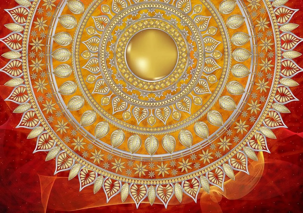 Fototapet - Mandala în roșu (254x184 cm)