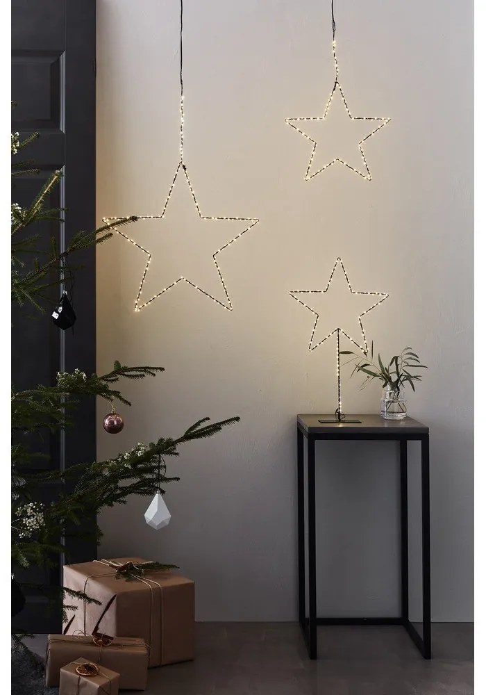 Decorațiune luminoasă neagră ø 45 cm cu model de Crăciun Alpha – Markslöjd