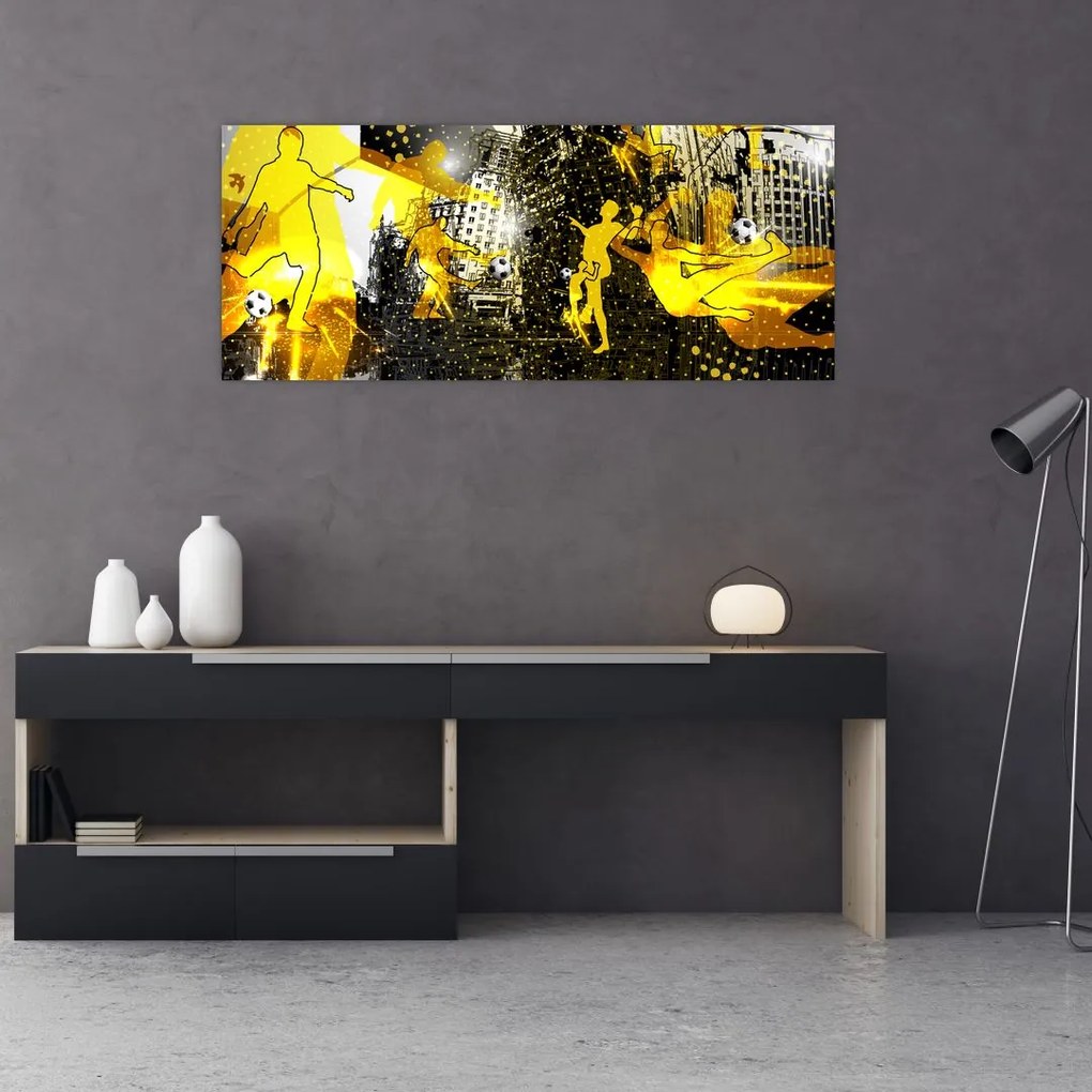 Tablou - Fotbal în marele oraș (120x50 cm)