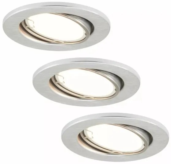 SET 3x corp de iluminat LED pentru baie 1xGU10/3W/230V IP23 argintiu Briloner 7221-039