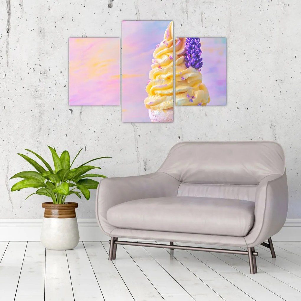 Tablou - Înghețată cu lavandă (90x60 cm)