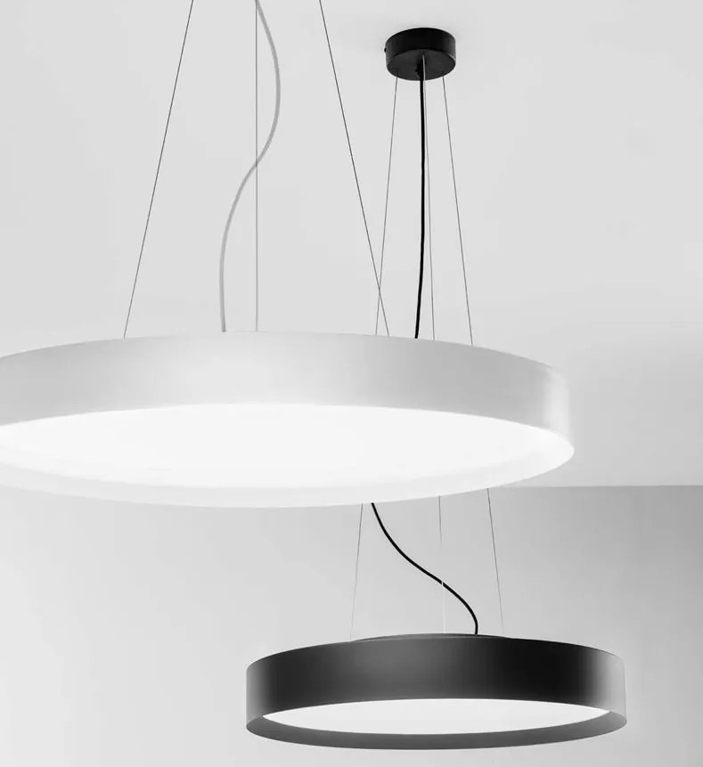 Lustra suspendata LED AVA 80cm, alb sau negru