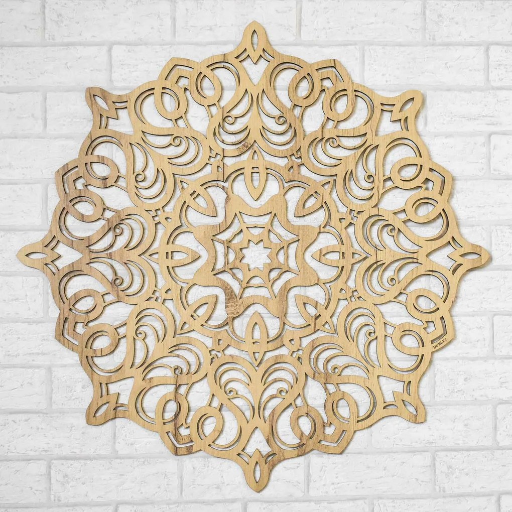 DUBLEZ | Mandala geometrică pentru perete, realizată din lemn