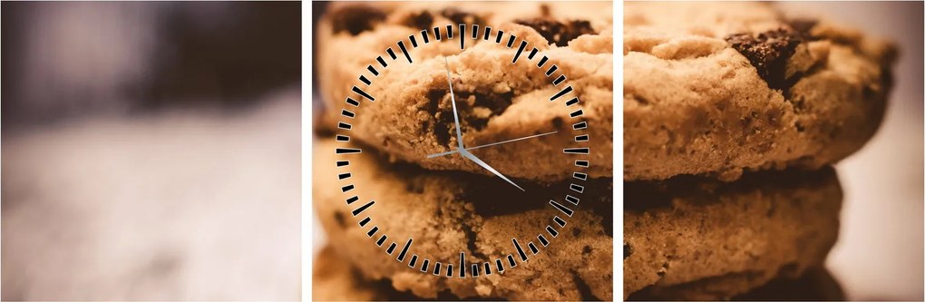 Tablou cu biscuiți cookies (cu ceas) (90x30 cm)