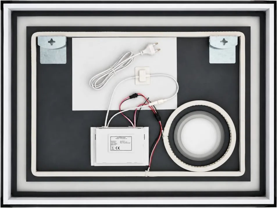 IREDA Oglindă de baie cu iluminare LED, 80 x 60 cm