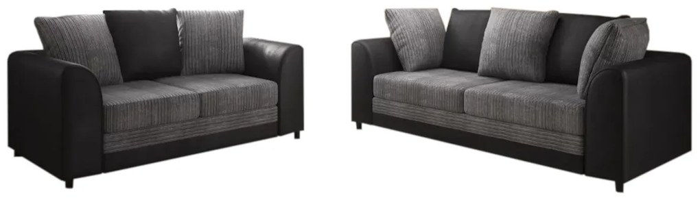 Supermobel Set canapea DYLAN, JumboGrey/ViperBlack