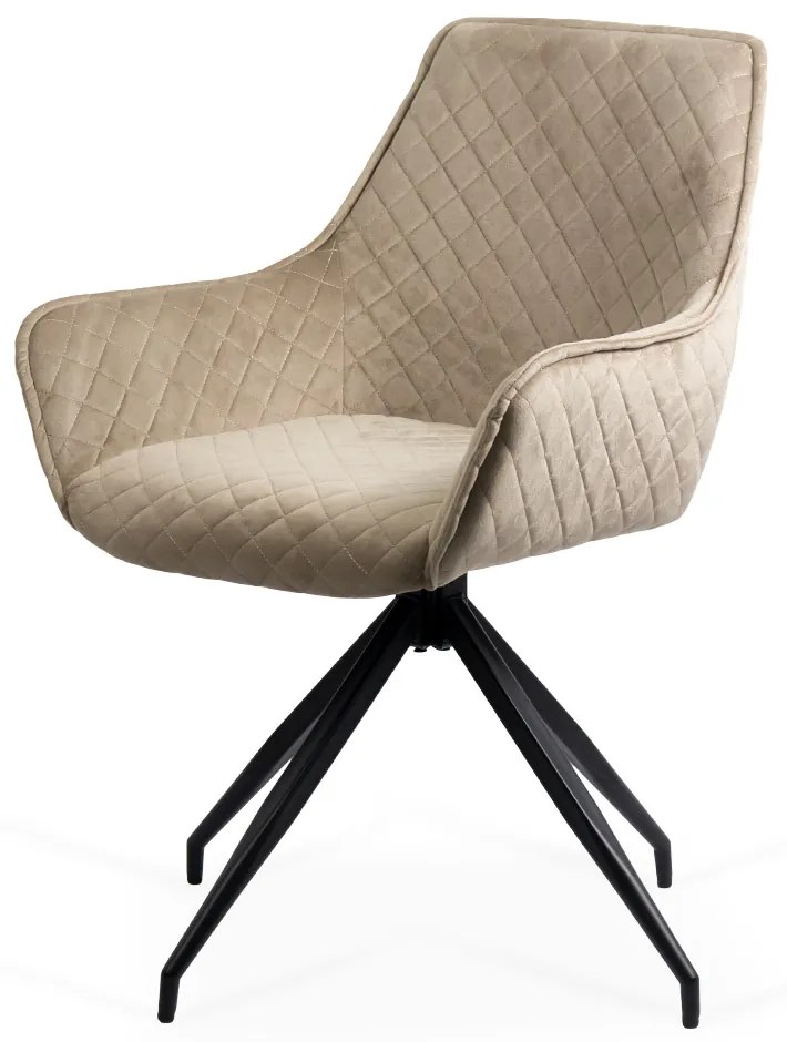 Scaune living rotative din catifea BUC 0223 bej