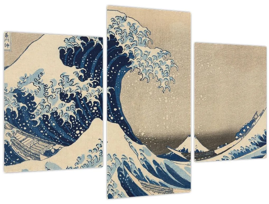 Tablou - Katsushika Hokusai, Under the Wave off Kanagawa, reproducere (90x60 cm)