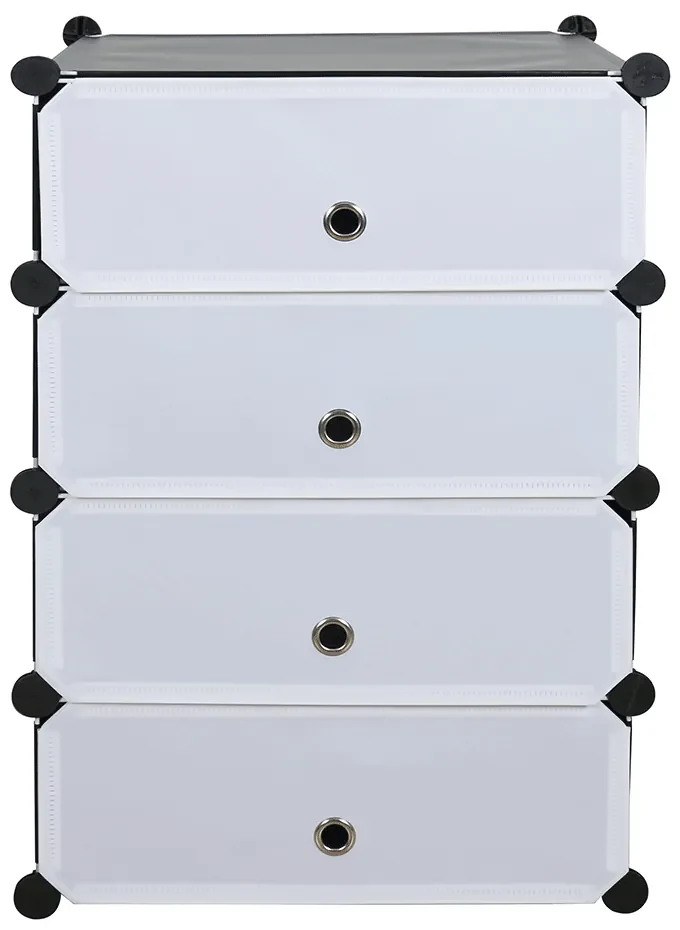 Organizator de pantofi modular, negru   alb, PORET