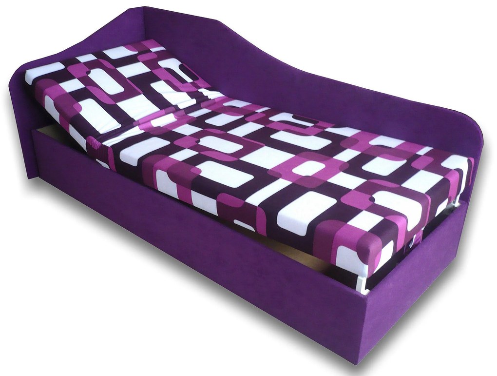 Pat de o persoană (canapea) 80 cm Abigail (Gusto 10 + violet 49) (S). 793050