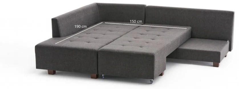 Coltar Extensibil Manama Corner Sofa Bed Left, Antracit