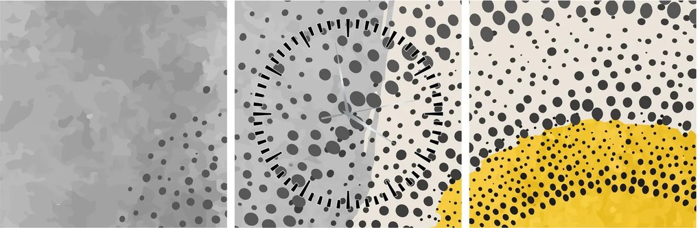 Tablou - pictură abstractă de plajă N⁰3 (cu ceas) (90x30 cm)