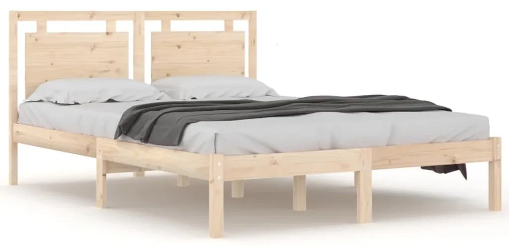 3105505 vidaXL Cadru de pat mic dublu, 120x190 cm, lemn masiv